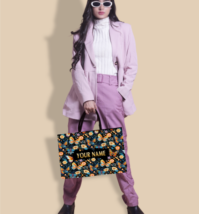 CustomizedToteBagDesignedWithBlossomColourfullButterfliesfrontHand.png